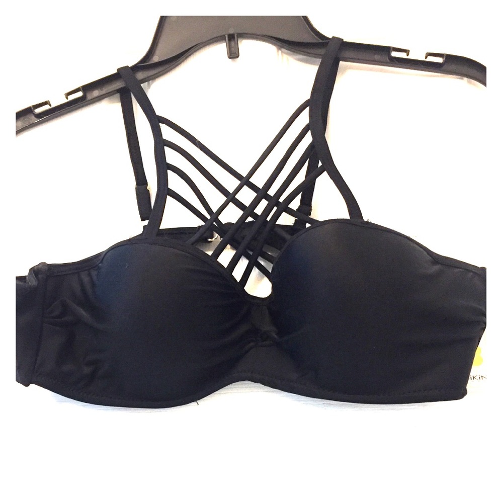 NWT Black bikini top